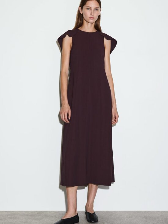 COS Dresses & Skirts - COS CAPE-SHOULDER MIDI DRESS SIZE 12 *NEW WITH TAGS*